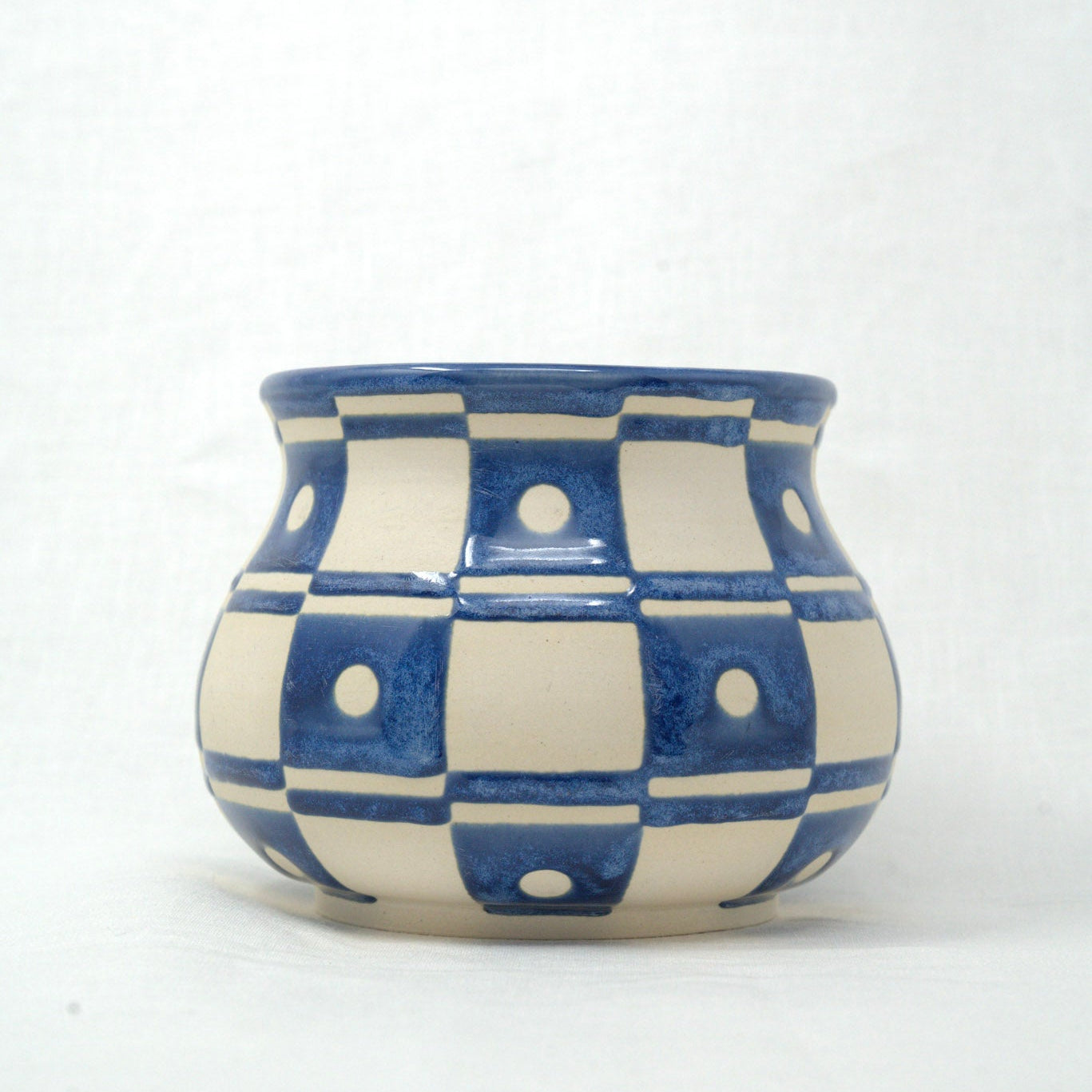 Checker Dot Vase - Ocean
