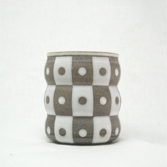 Checker Dot Bubble Vase - Cookie&Cream